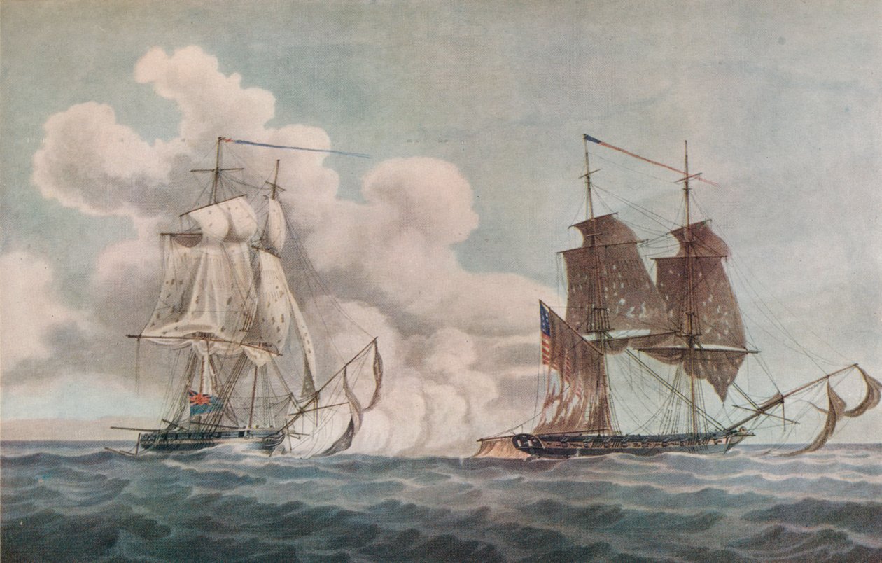 Barca postale e corsaro, c1819 da Nicholas Pocock