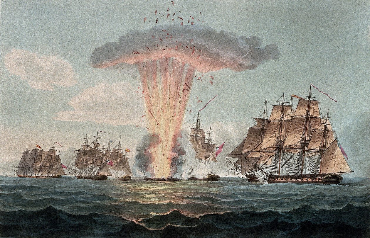 La cattura e distruzione di quattro fregate del tesoro spagnolo, al largo della costa di Cadice (Spagna), il 5 ottobre da Nicholas Pocock