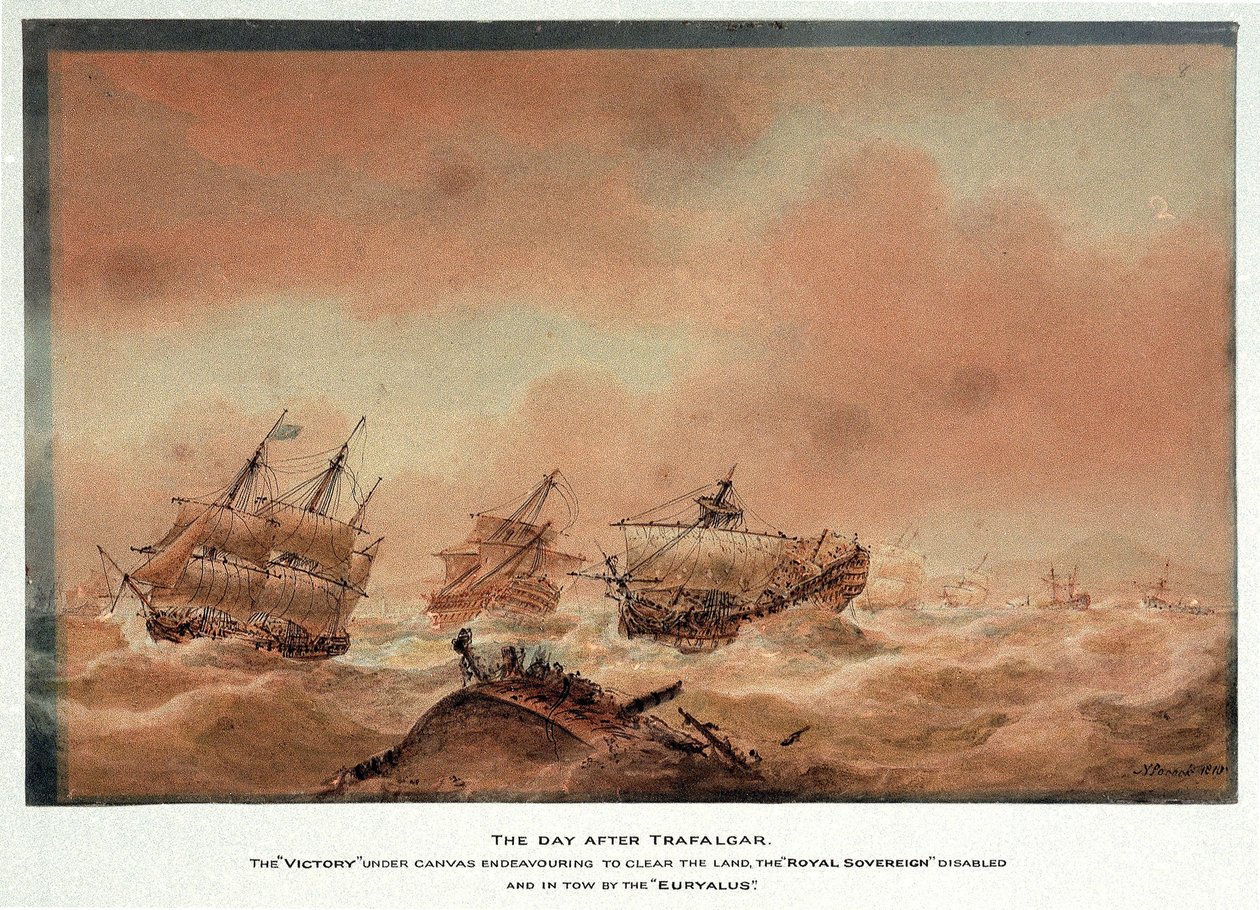 Il giorno dopo la battaglia di Trafalgar da Nicholas Pocock