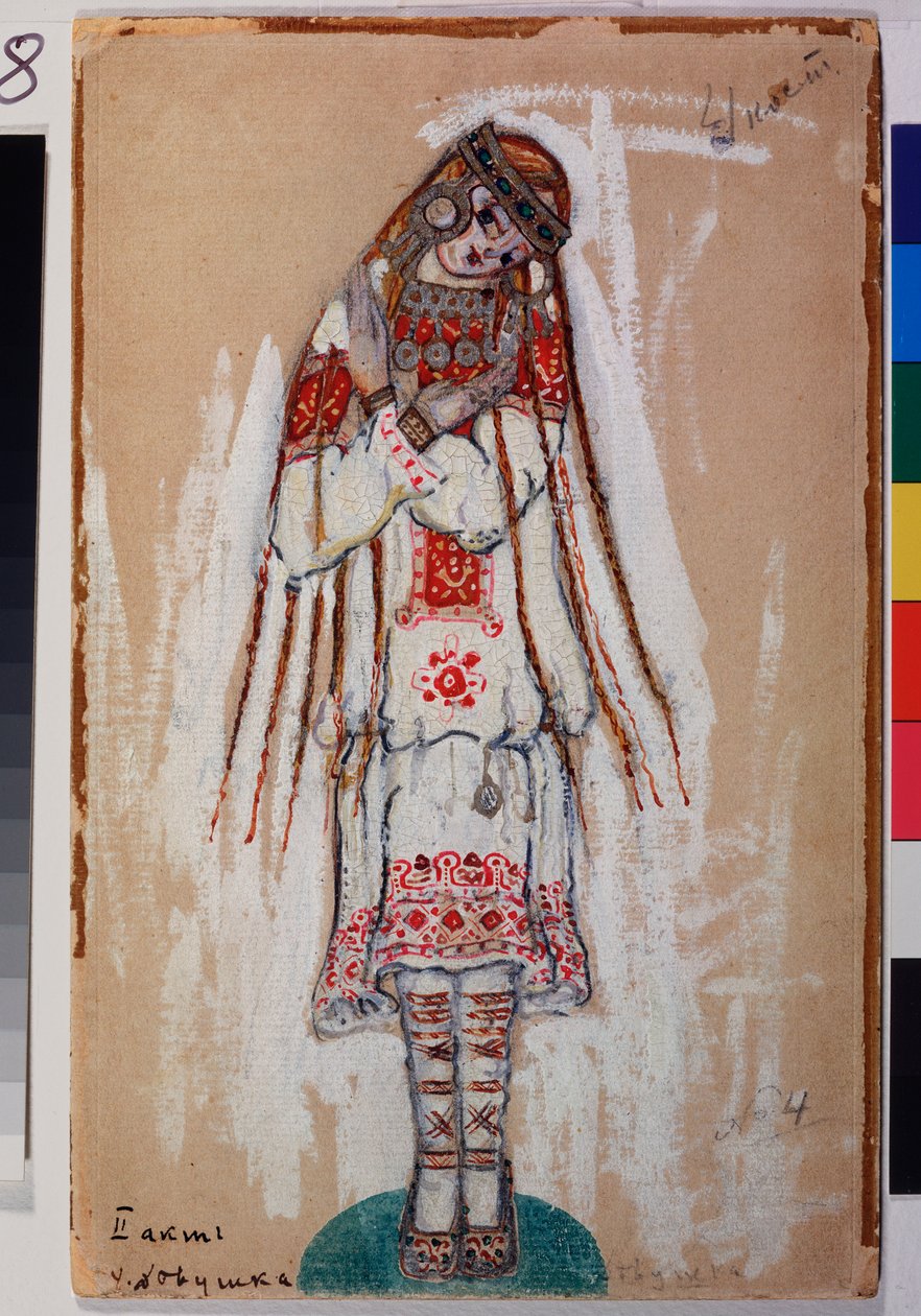 Costume per personaggio femminile del balletto La sagra della primavera di Igor Stravinsky da Nicholas Roerich