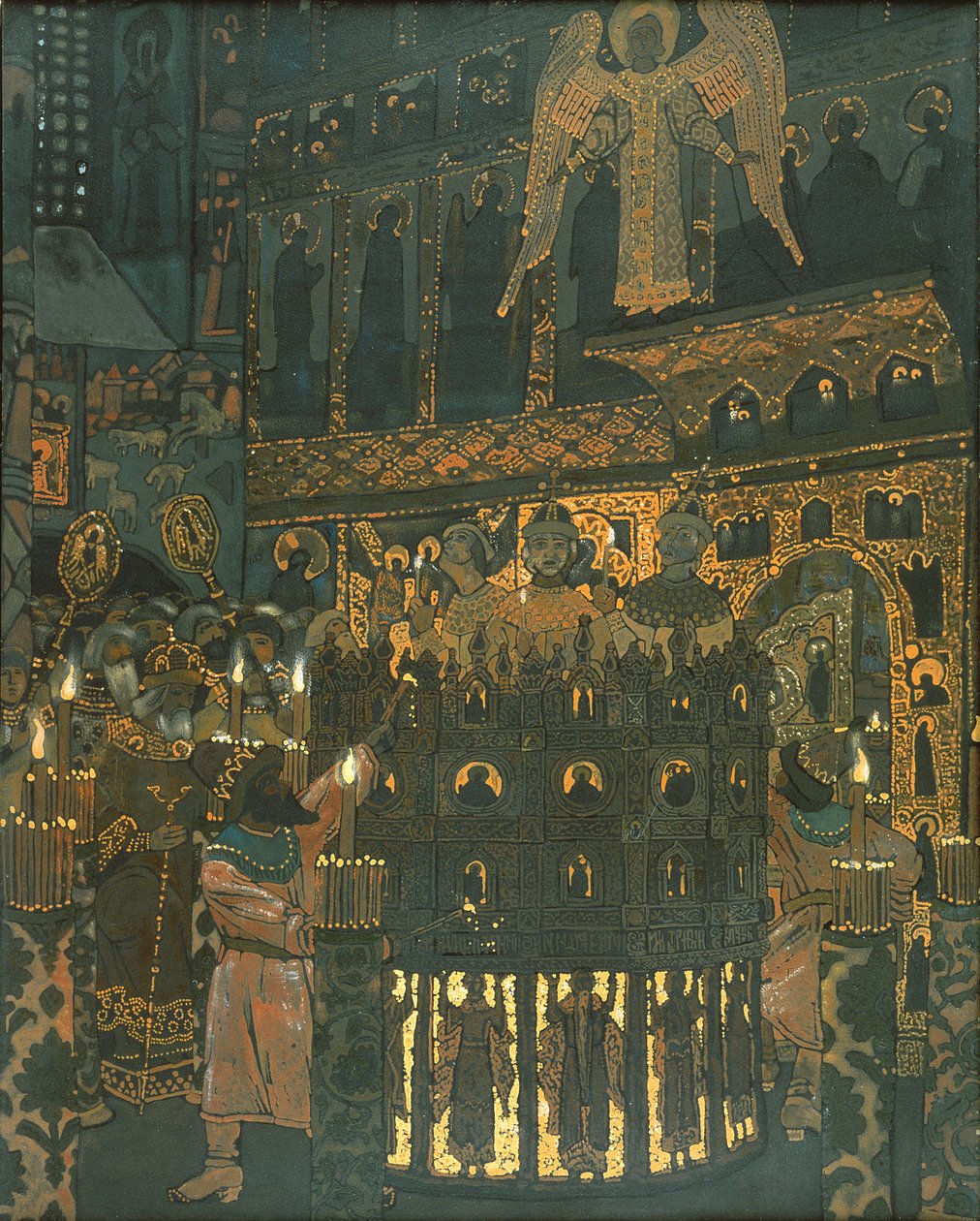 Rappresentazione sacra nella Novgorod medievale da Nicholas Roerich