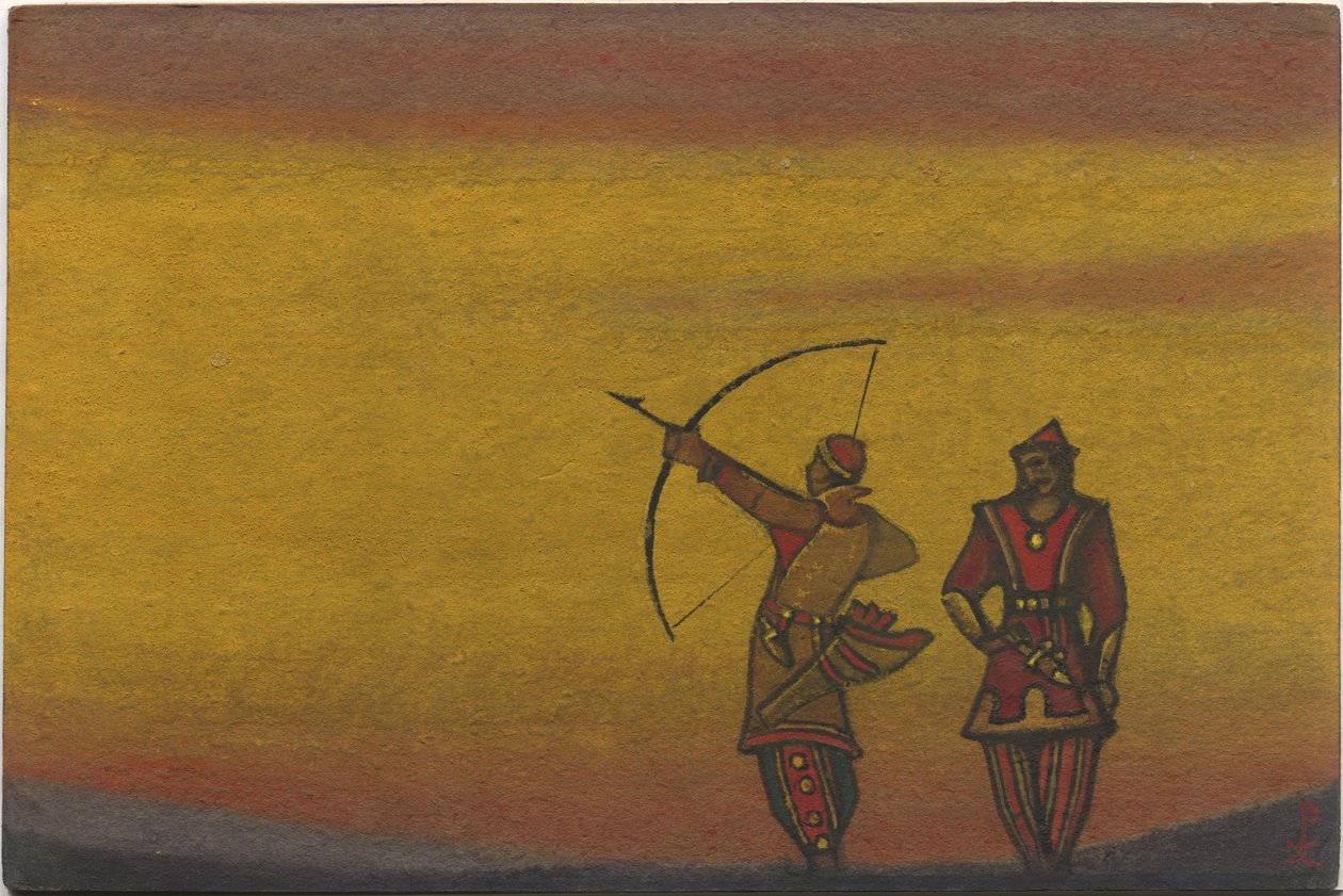 Polovtsiani, uno con un arco, costume per "Danza Polovtsiana" dall