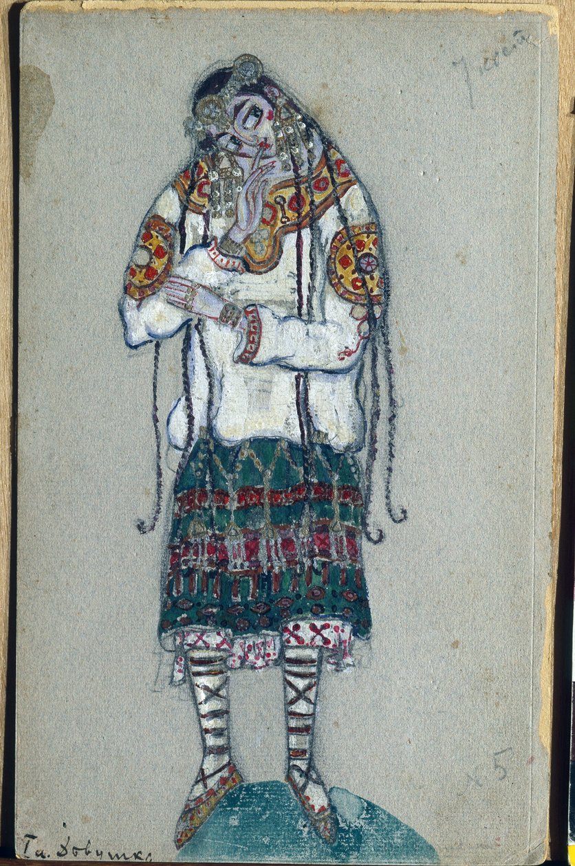 La giovane ragazza, costume per il balletto "La sagra della primavera" di Igor Stravinsky, 1912 da Nicholas Roerich