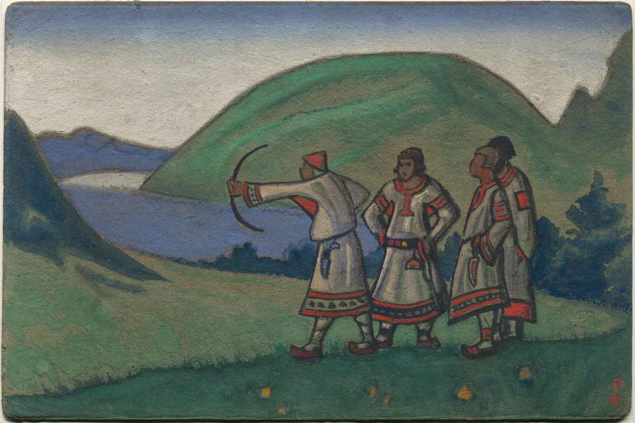 Giovani, décor e costume per il balletto "Le Sacre du Printemps" di Stravinsky, 1944 da Nicholas Roerich
