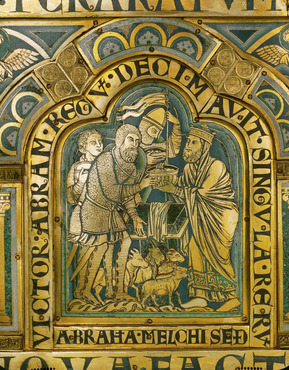 Abramo e Melchisedec ... (rame smaltato e dorato) da Nicholas of Verdun