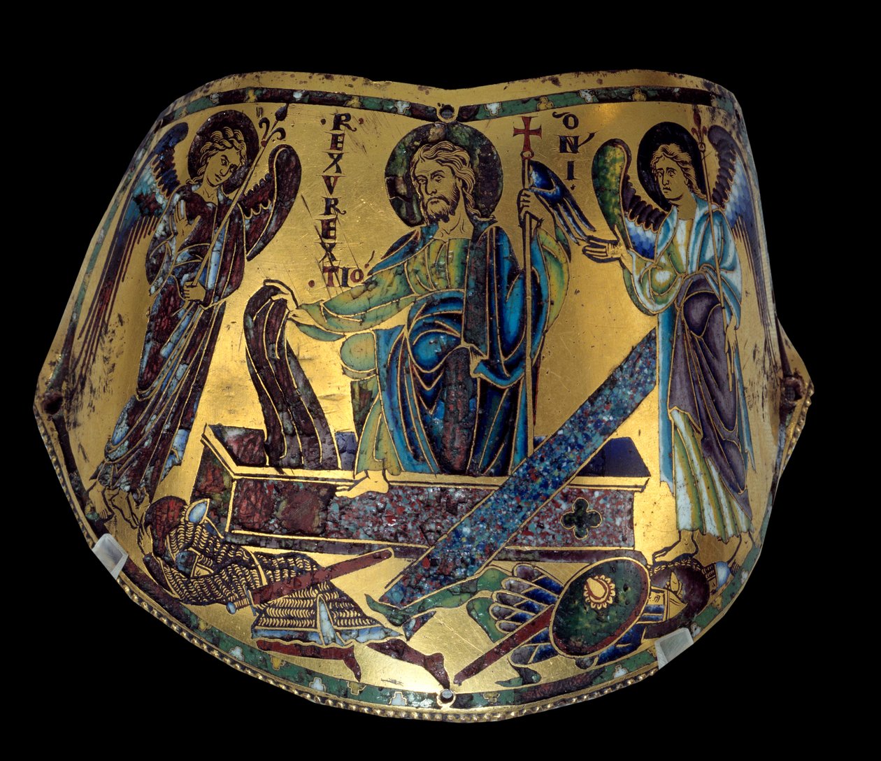 Armilla: La Resurrezione. Bracciale cerimoniale in rame e smalto della Mosa. Officina di Nicolas Verdun (ca.1130/50-1205) Medioevo, ca. 1170-1180. Parigi, Museo del Louvre da Nicholas of Verdun