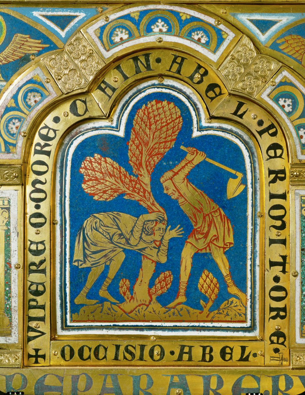 Caino uccide Abele ... (smalto su rame dorato) da Nicholas of Verdun