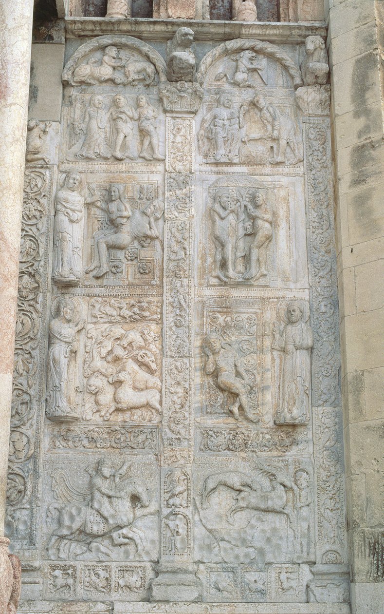 Pannelli in rilievo di soggetti dal Libro della Genesi, romanico, c.1120-38 da Nicholaus
