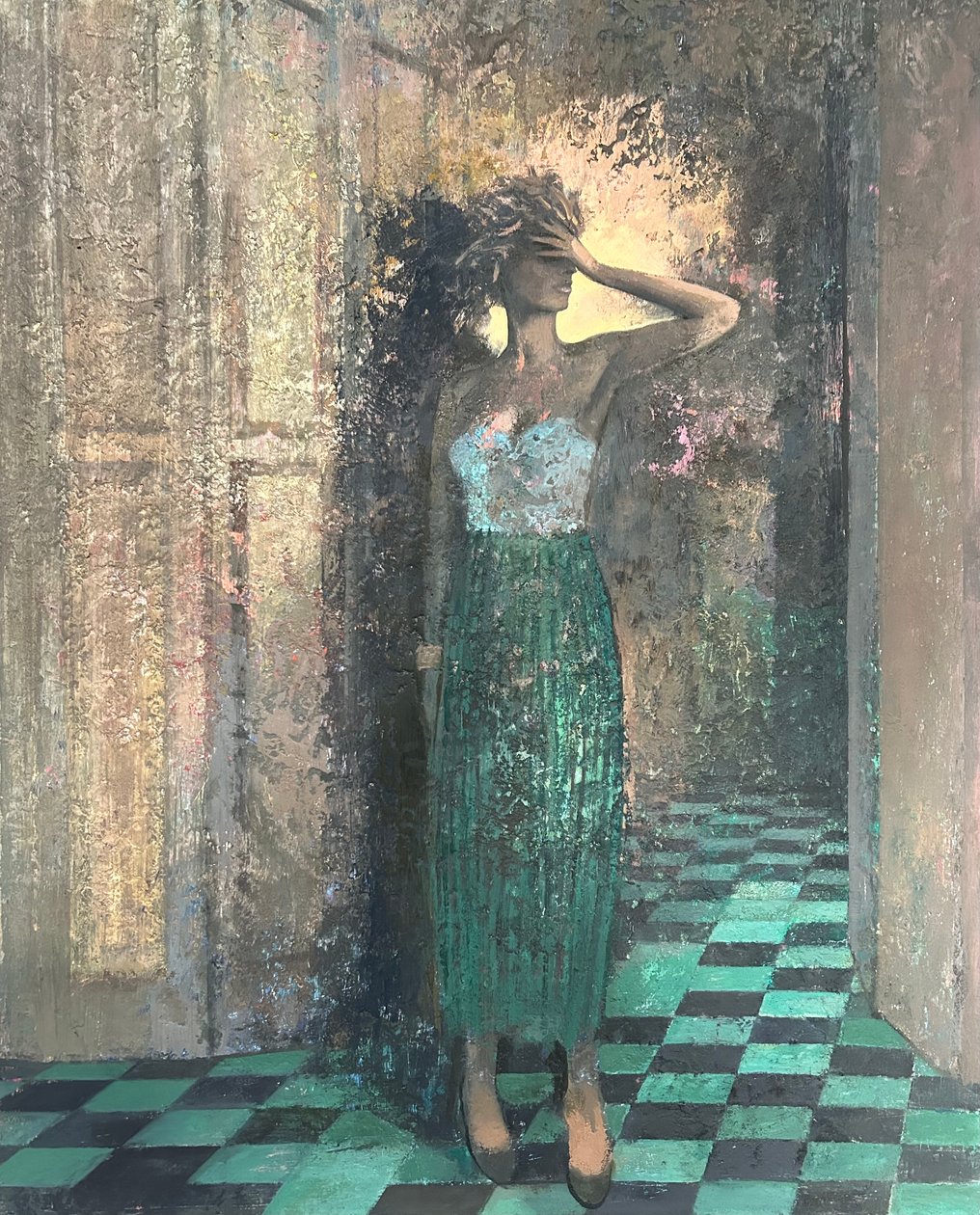 Bombshell, 2022-23 (olio su tavola) da Nick Williams