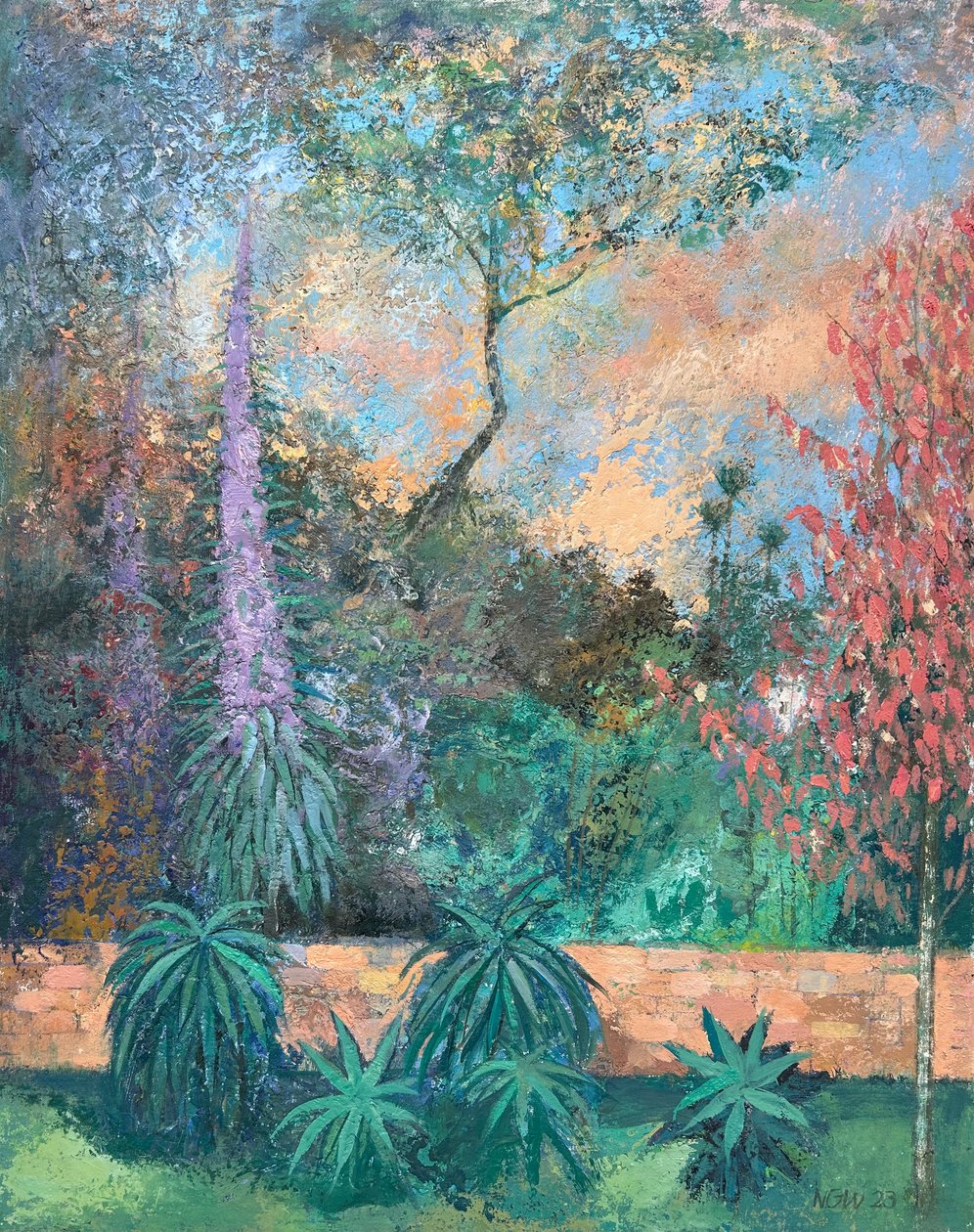 Vicino al muro, 2022-23 (olio su tavola) da Nick Williams