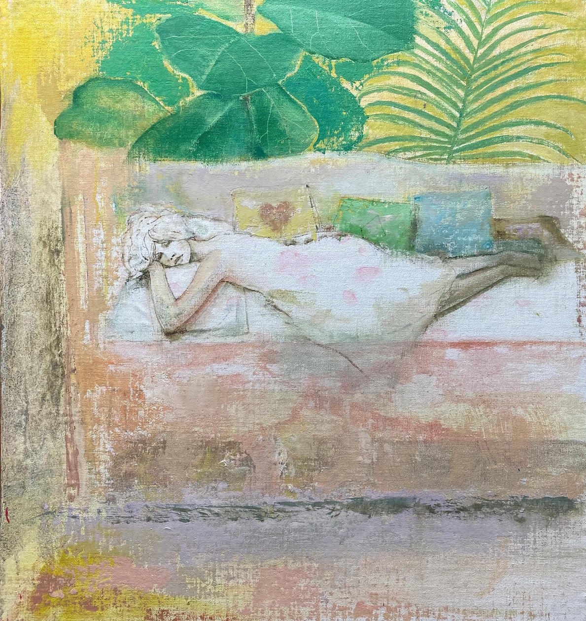 Daybed, 2022-23 (olio su tavola) da Nick Williams