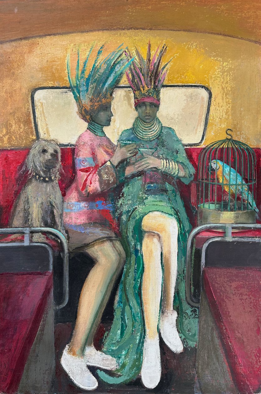 Happy Hour, 2019-23 (olio su tavola) da Nick Williams