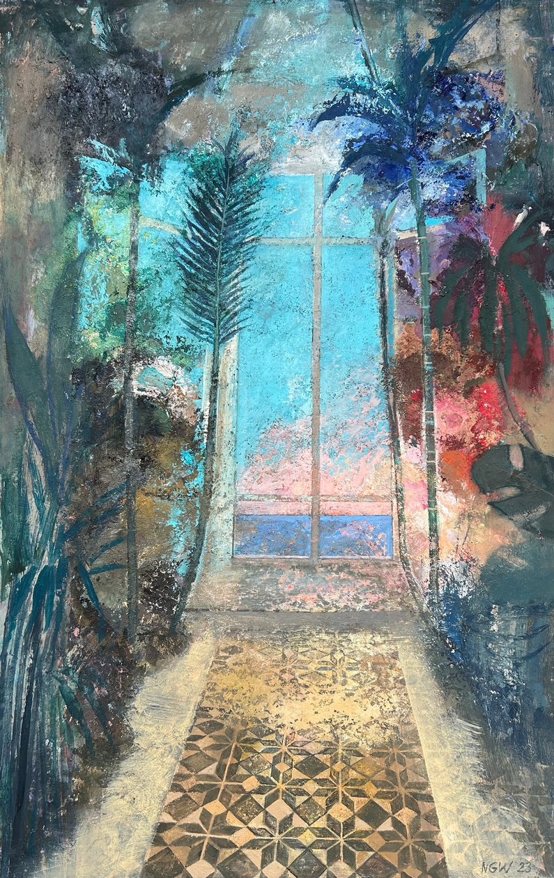 Alta marea, 2022-23 (olio su tavola) da Nick Williams