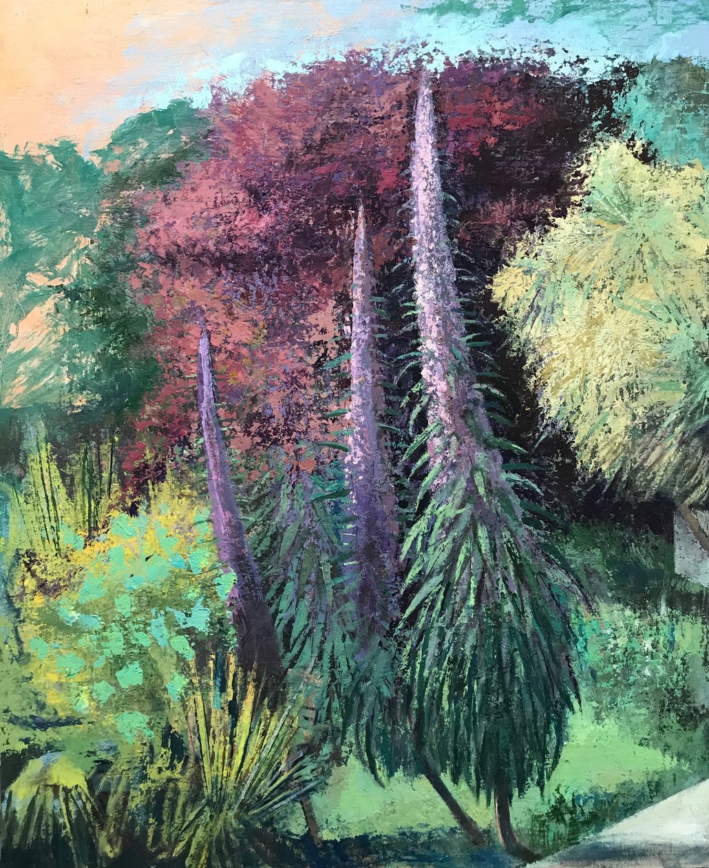 Tre echi, 2022-23 (olio su tavola) da Nick Williams