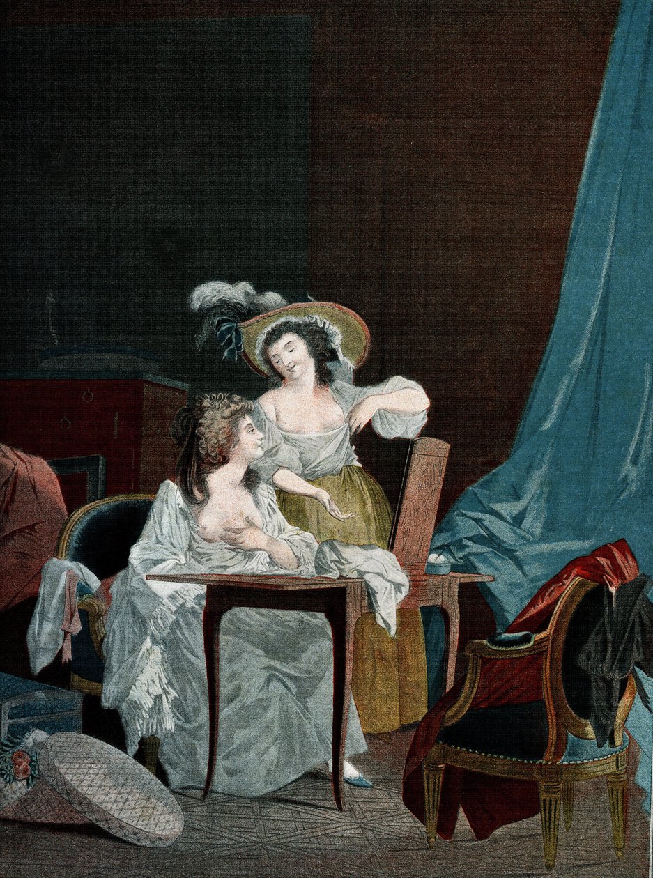 Due giovani donne che confrontano il loro petto da Niclas II (after) Lafrensen