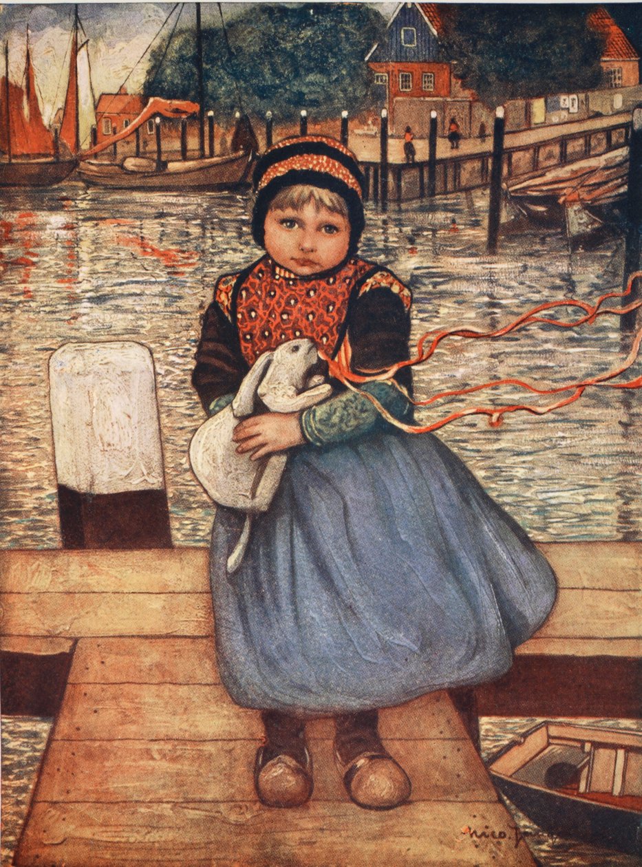 Una ragazza con un coniglio, 1904 da Nico Jungman