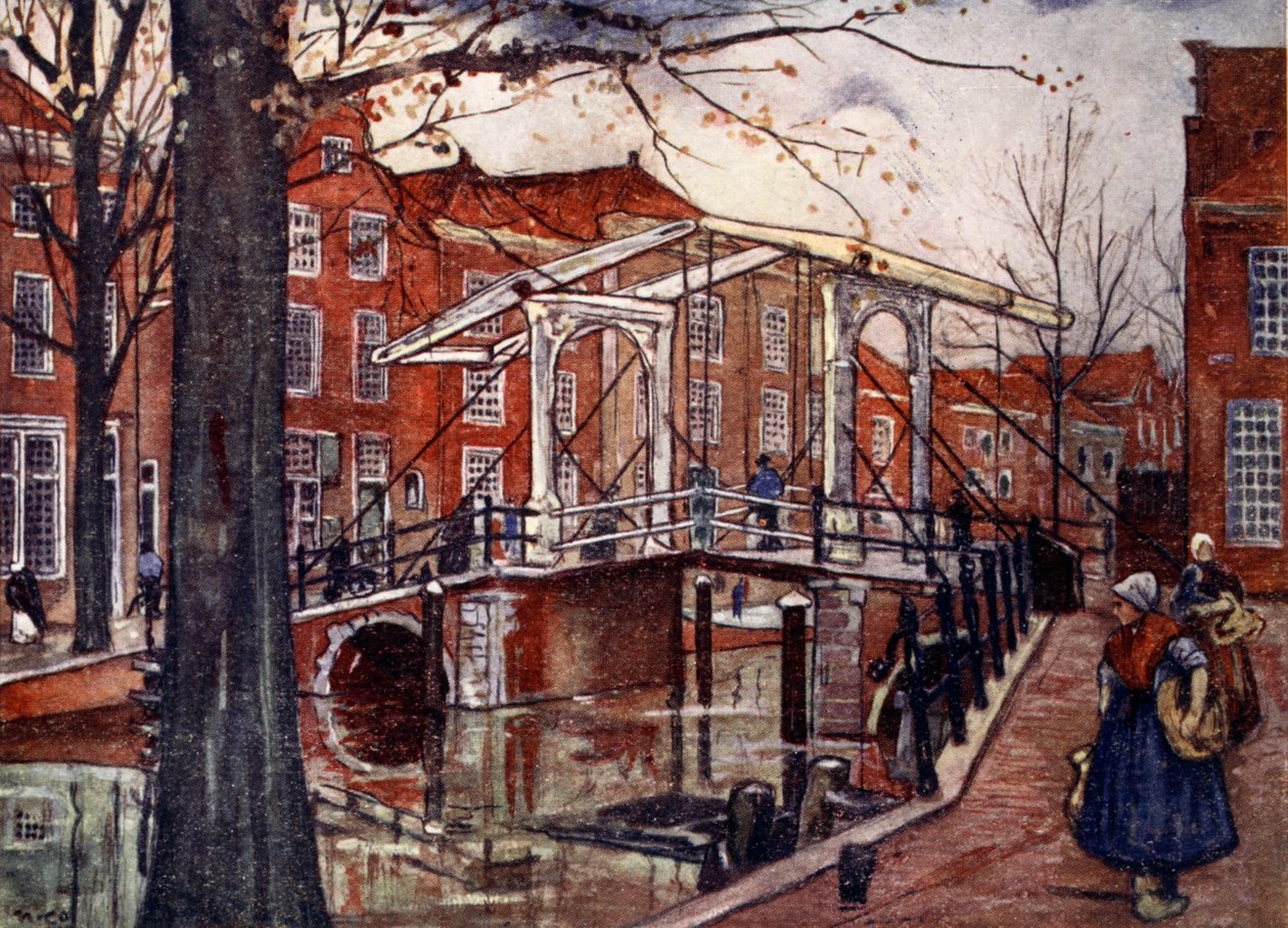 De Oude Rijn, Leiden, 1904 da Nico Jungman