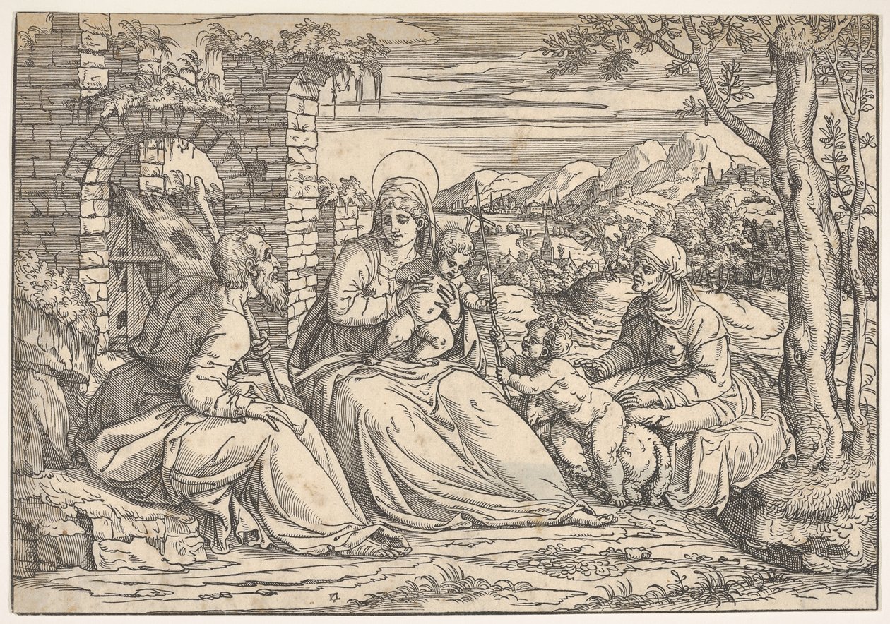 La Sacra Famiglia con i santi Elisabetta e Giovanni da Nicolò Boldrini