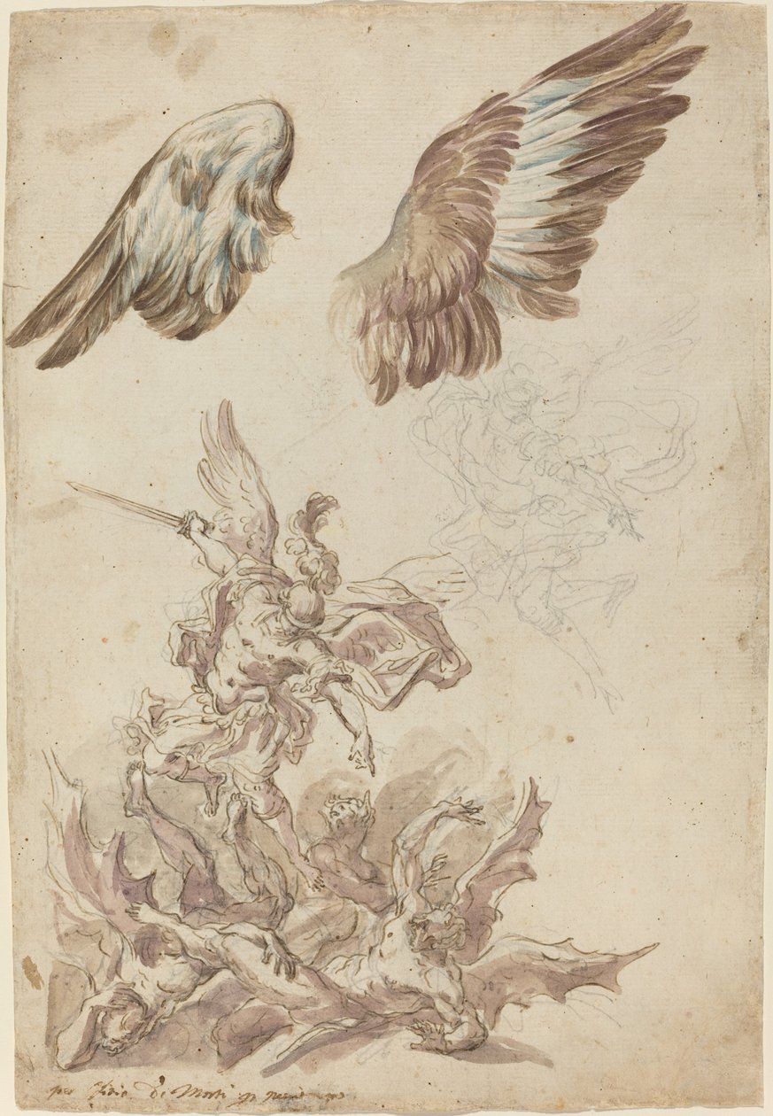 Studi per San Michele che sconfigge gli angeli ribelli da Nicolò Ricciolini