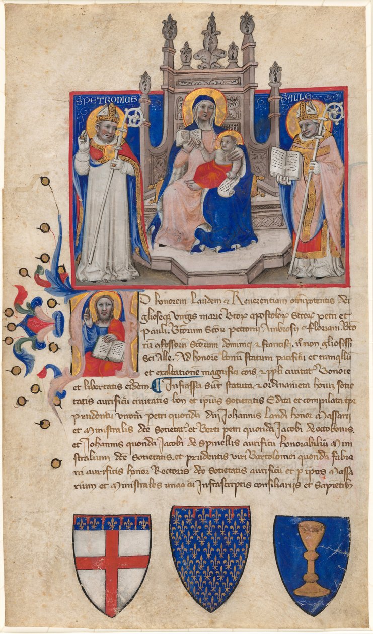 Madonna col Bambino in trono tra i santi Petronio e Alle (Eligio); Cristo nell