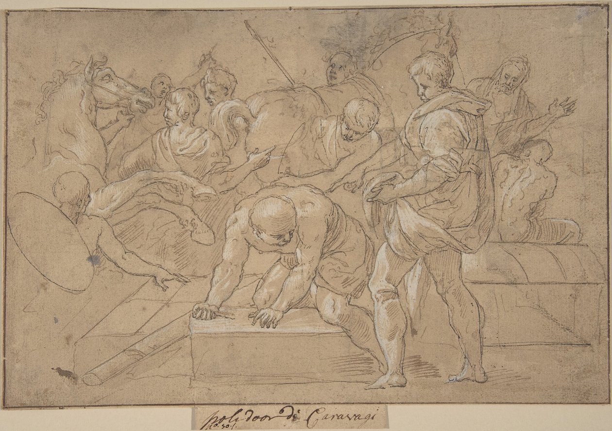 Studio di composizione di scena storica per Chapelle de Guise da Nicolò dell