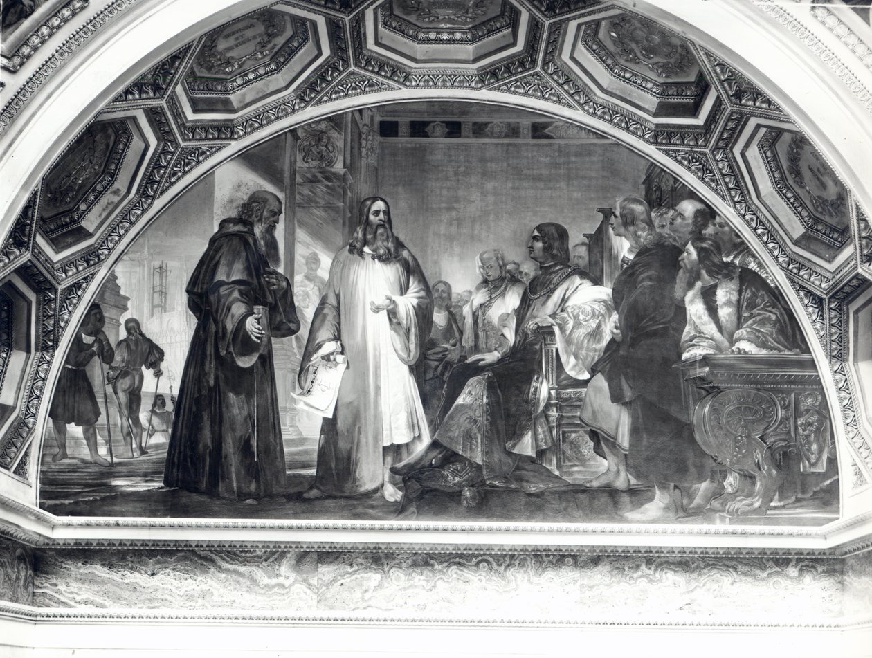 Leonardo da Vinci (1452-1519) in compagnia di Ludovico Sforza (1452-1508), dalla Galleria Galileo da Nicola Cianfanelli