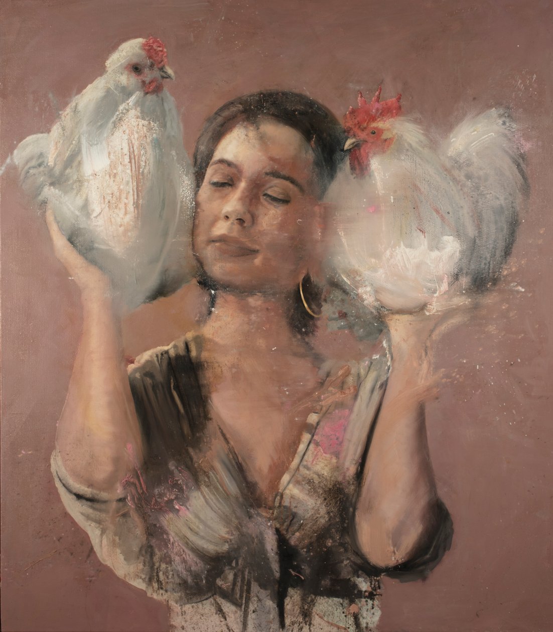 Ragazza con galli da Nicola Pucci