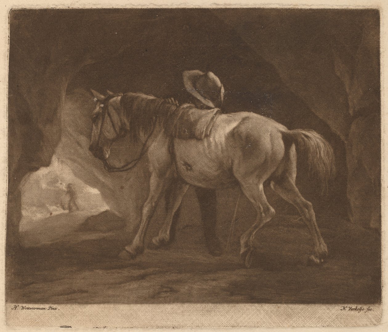 Il cavallo che urina da Nicolaas Verkolje after Philips Wouwerman