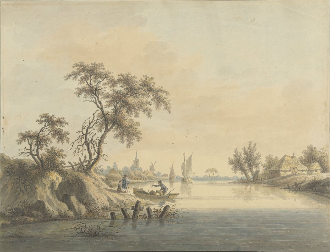 Veduta del villaggio di Elst sul Mosa da Nicolaas Wicart