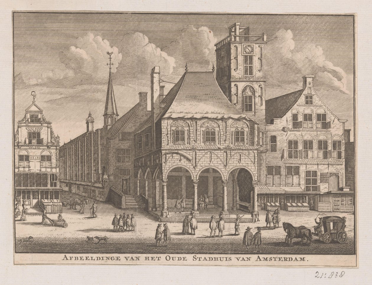 Vista del Vecchio Municipio di Amsterdam da Nicolaas ten Hoorn