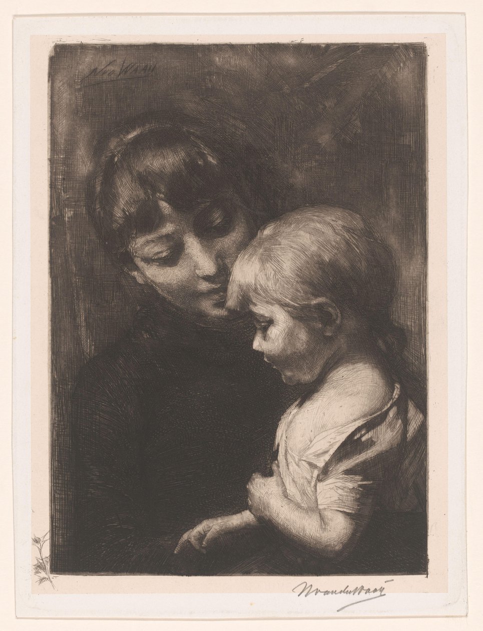 Donna con bambino da Nicolaas van der Waay (signed by artist)