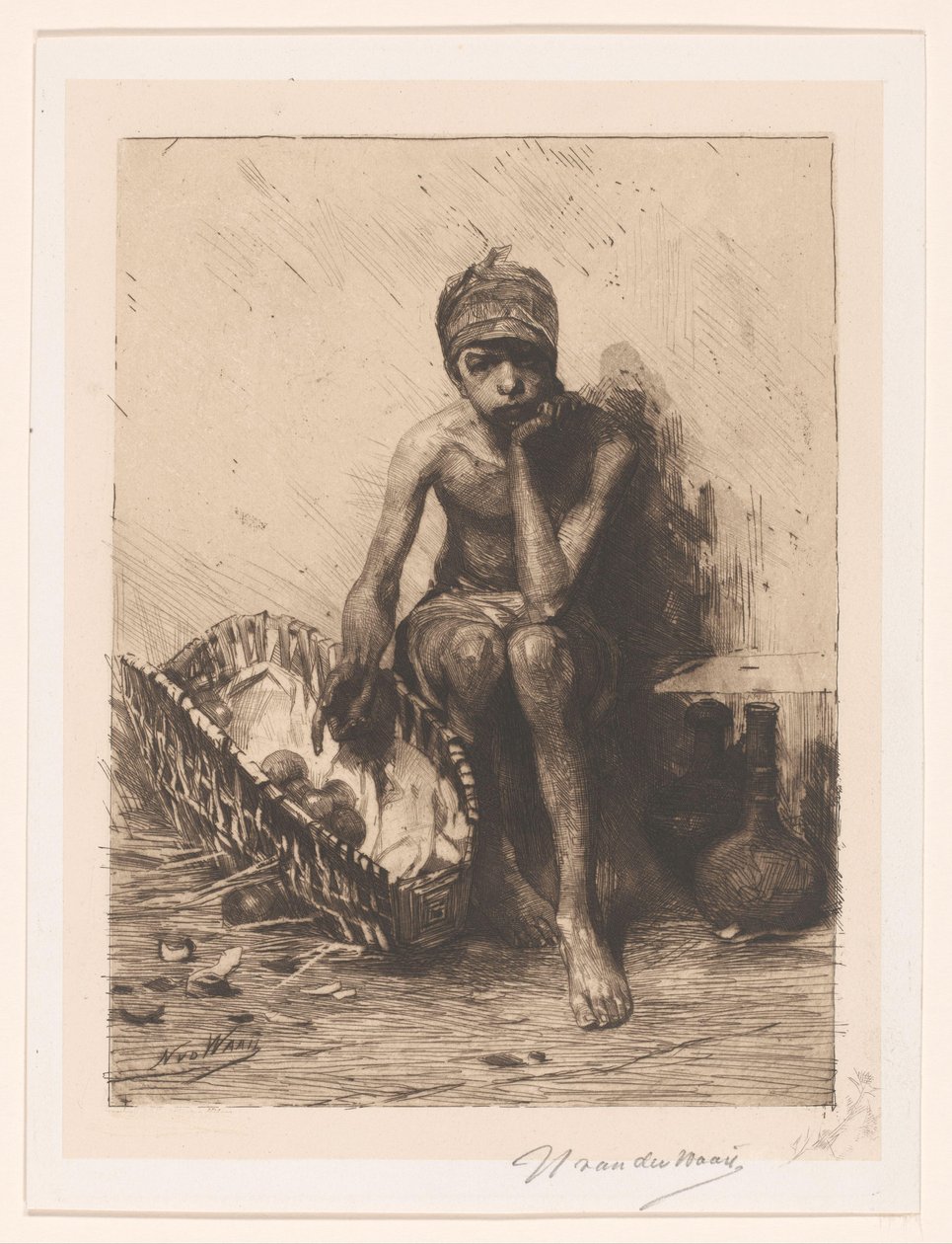 Venditore di frutta da Nicolaas van der Waay (signed by artist)