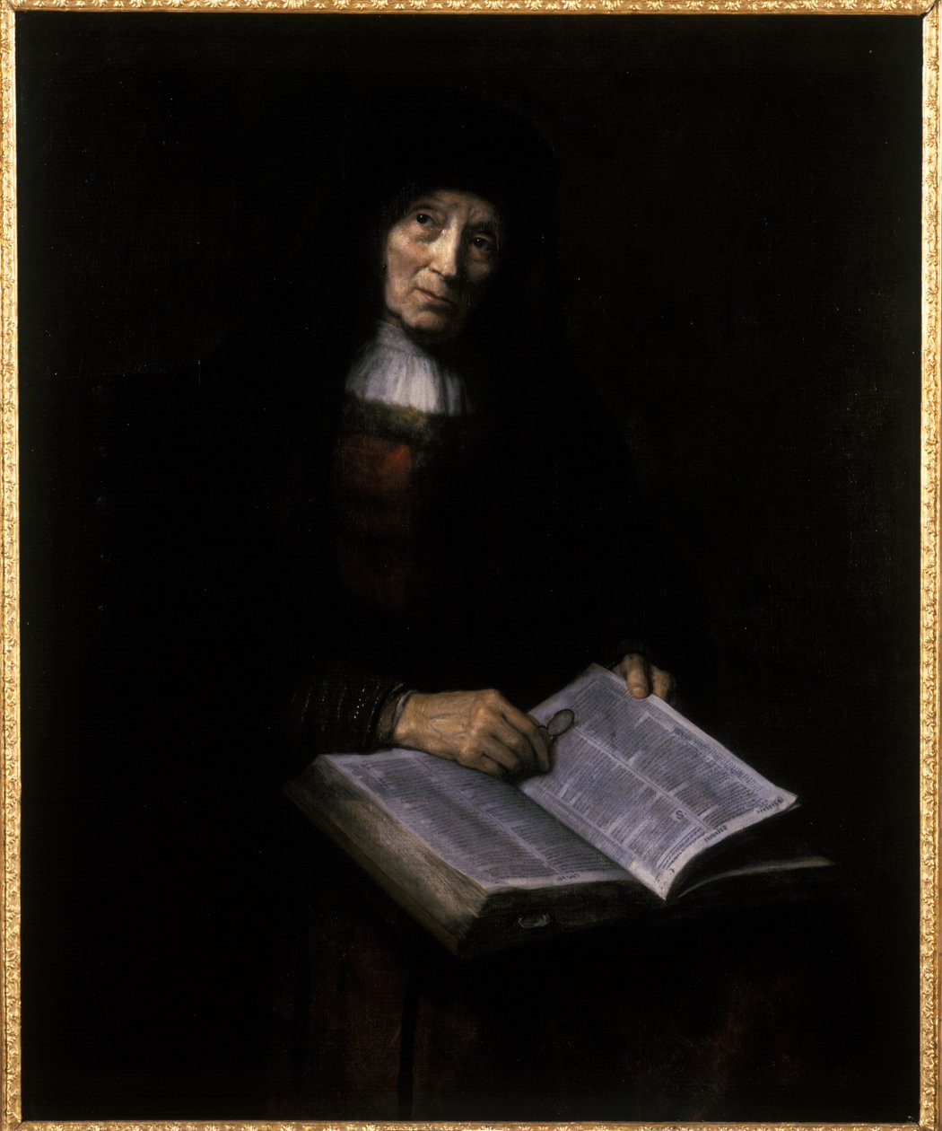 Vecchie donne con libro da Nicolaes Maes