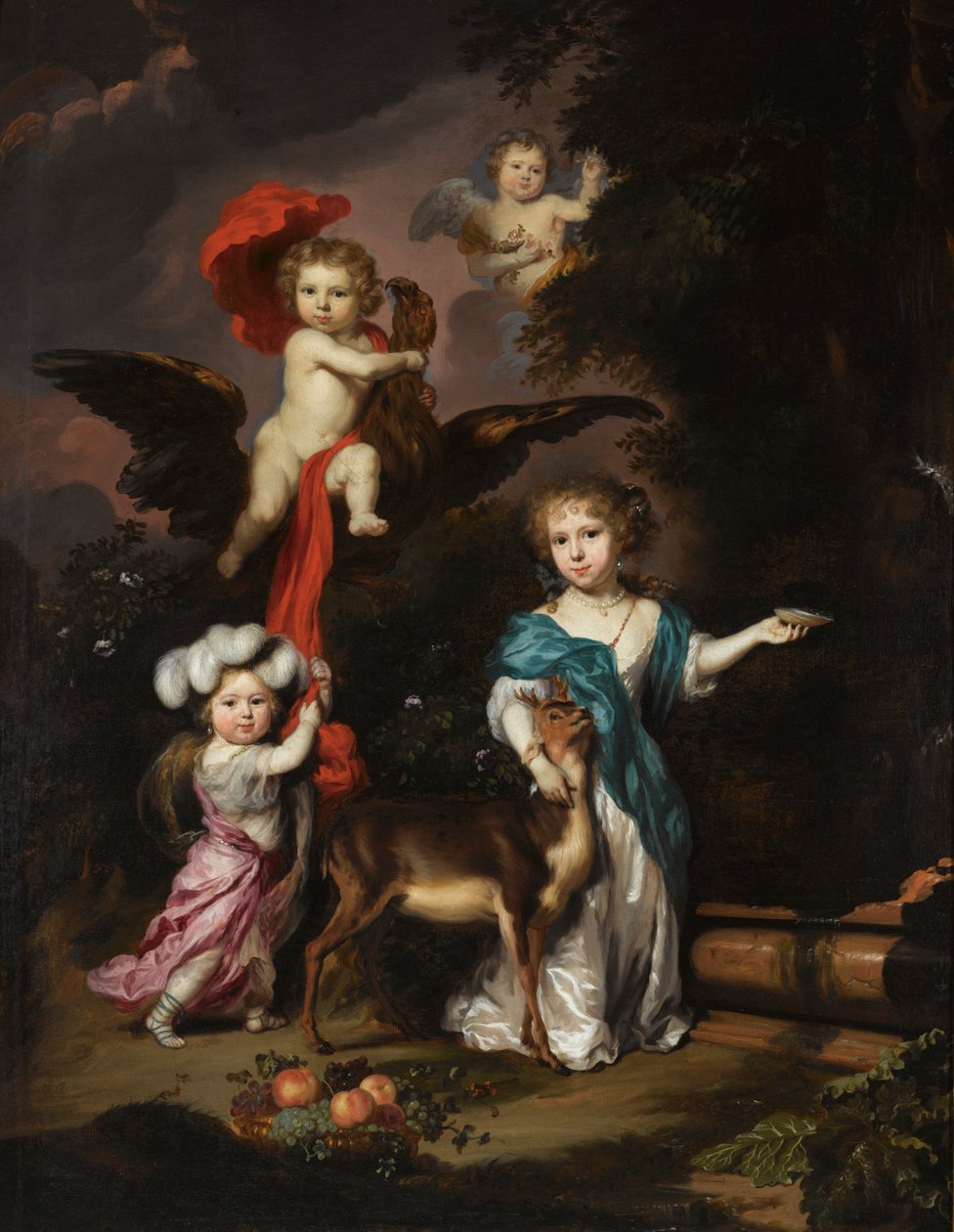 Ritratto di quattro bambini come Cerere, Ganimede, un cherubino e Diana da Nicolaes Maes