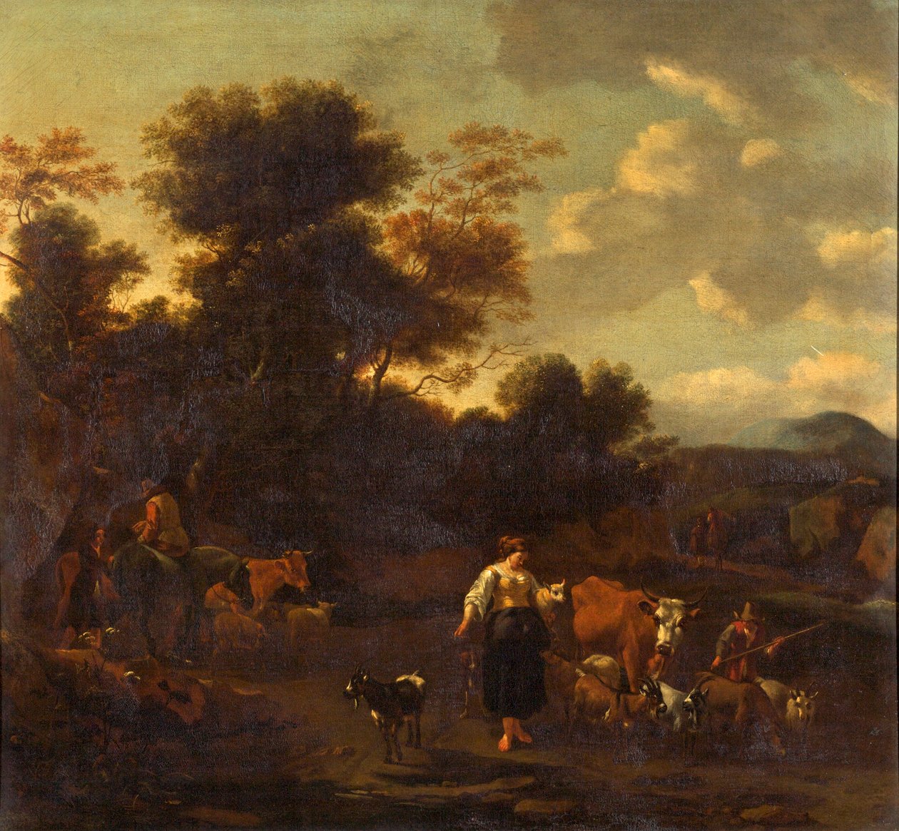 Paesaggio con figure e animali da Nicolaes Pietersz. Berchem