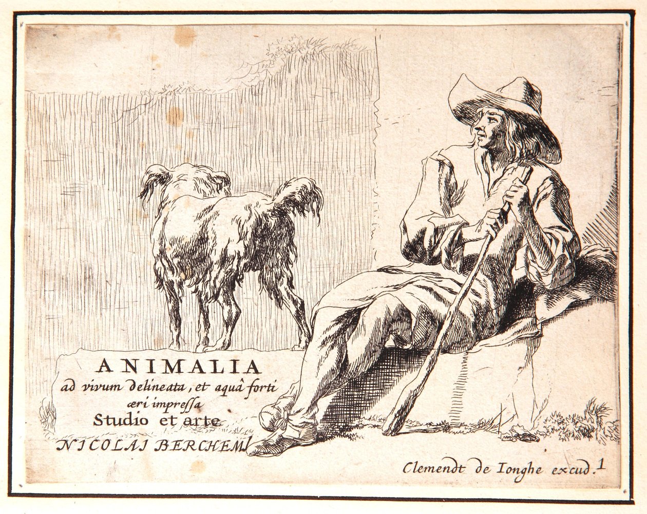 Pastore e cane da Nicolaes Pietersz. Berchem
