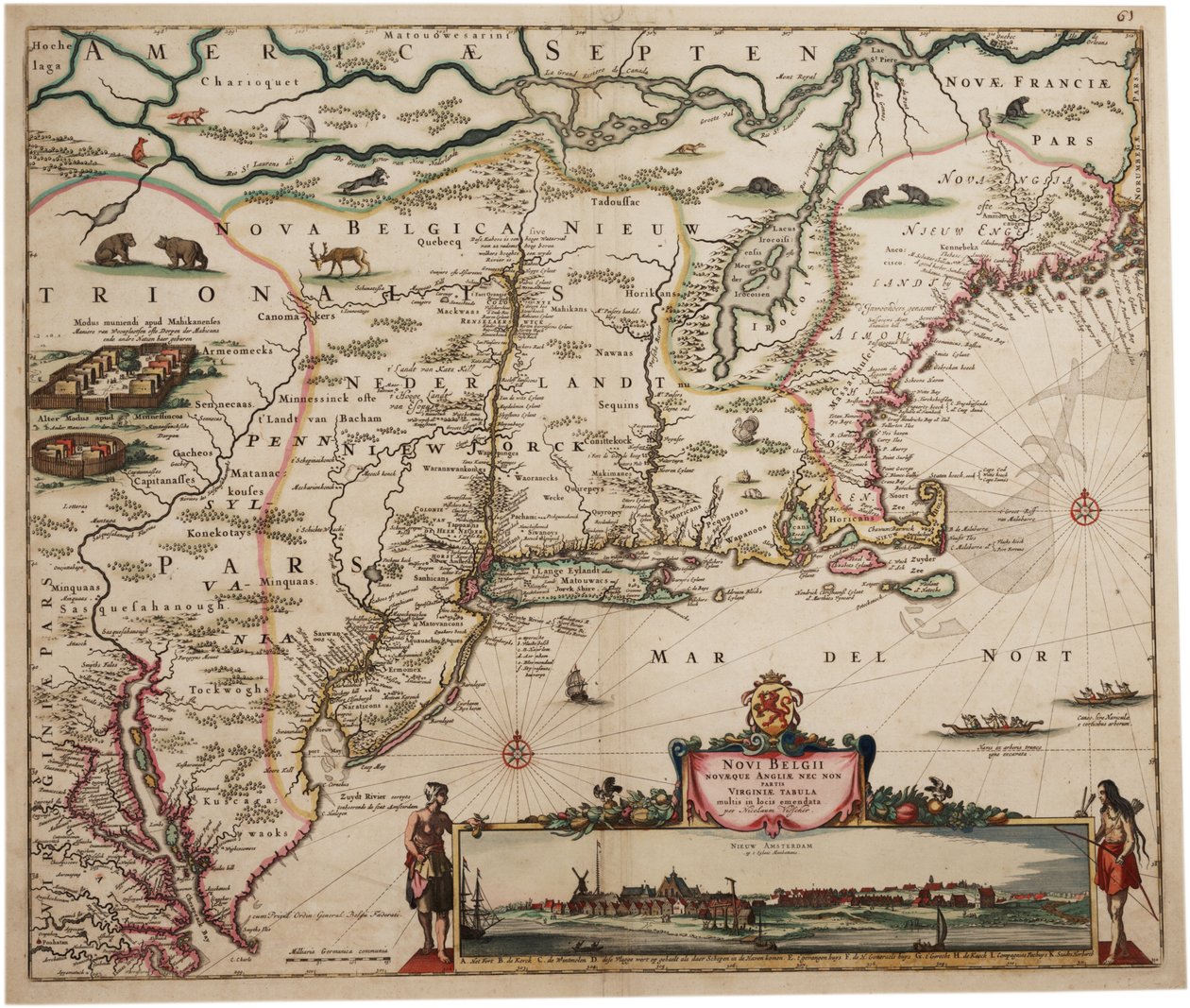 Novi Belgi Novaeque Angliae [Nuova Olanda e Nuova Inghilterra] da Nicolaes the Younger Visscher