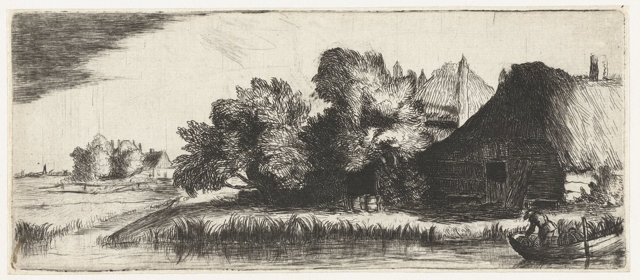 Paesaggio con una fattoria da Nicolaes Anthoni Flinck (attributed to)