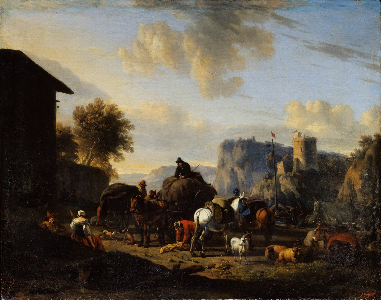 Il riposo del convoglio, XVII secolo da Nicolaes Pietersz. Berchem