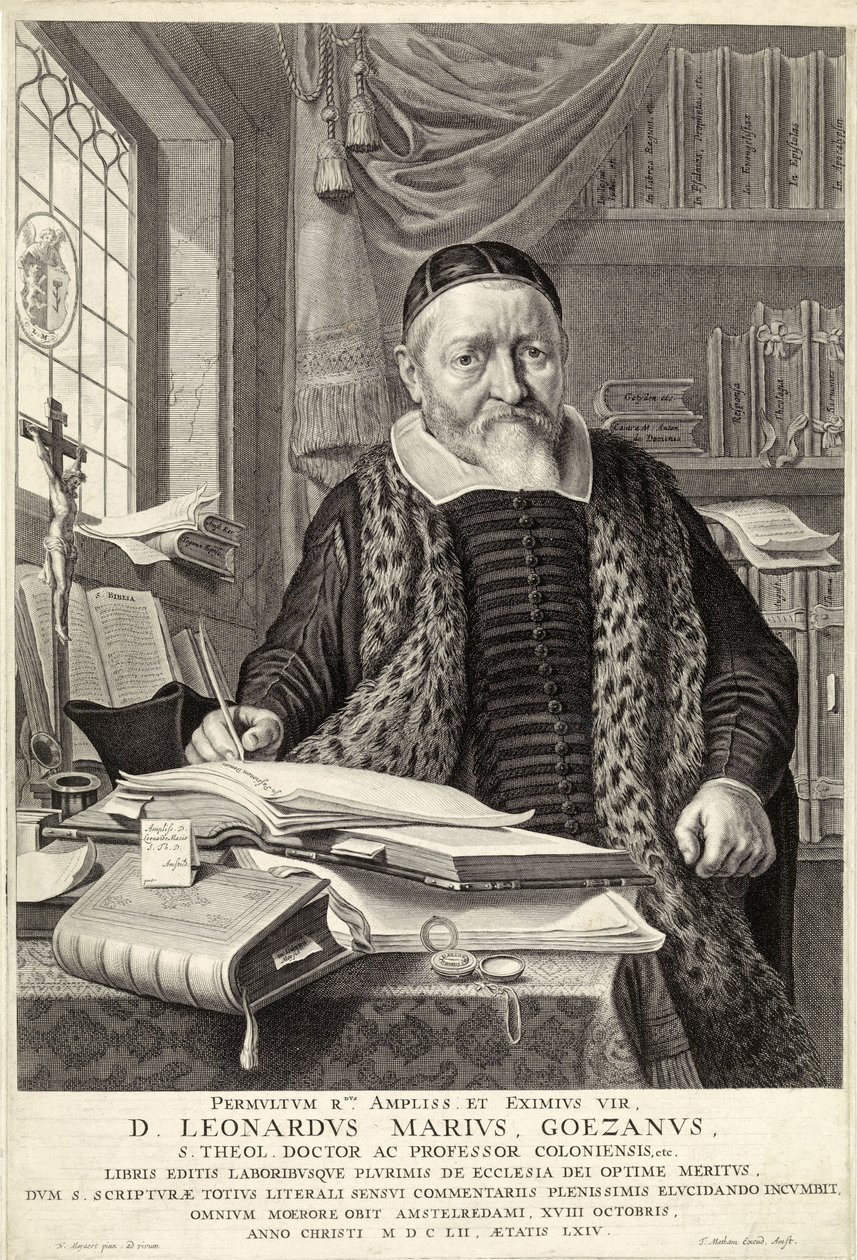 D. Leonardus Marius Goezanus, pub. 1654 (incisione) da Nicolaes Cornelisz (c.1592 1655) Moeyaert