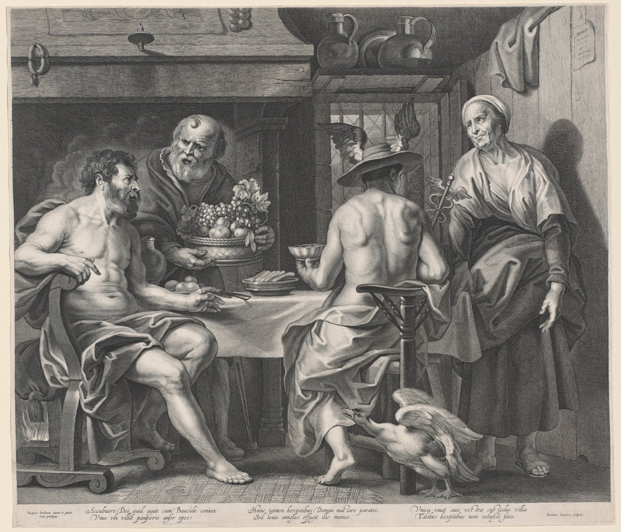 Giove e Mercurio Ospitati da Filemone e Bauci da Nicolaes Lauwers, after Jacob Jordaens