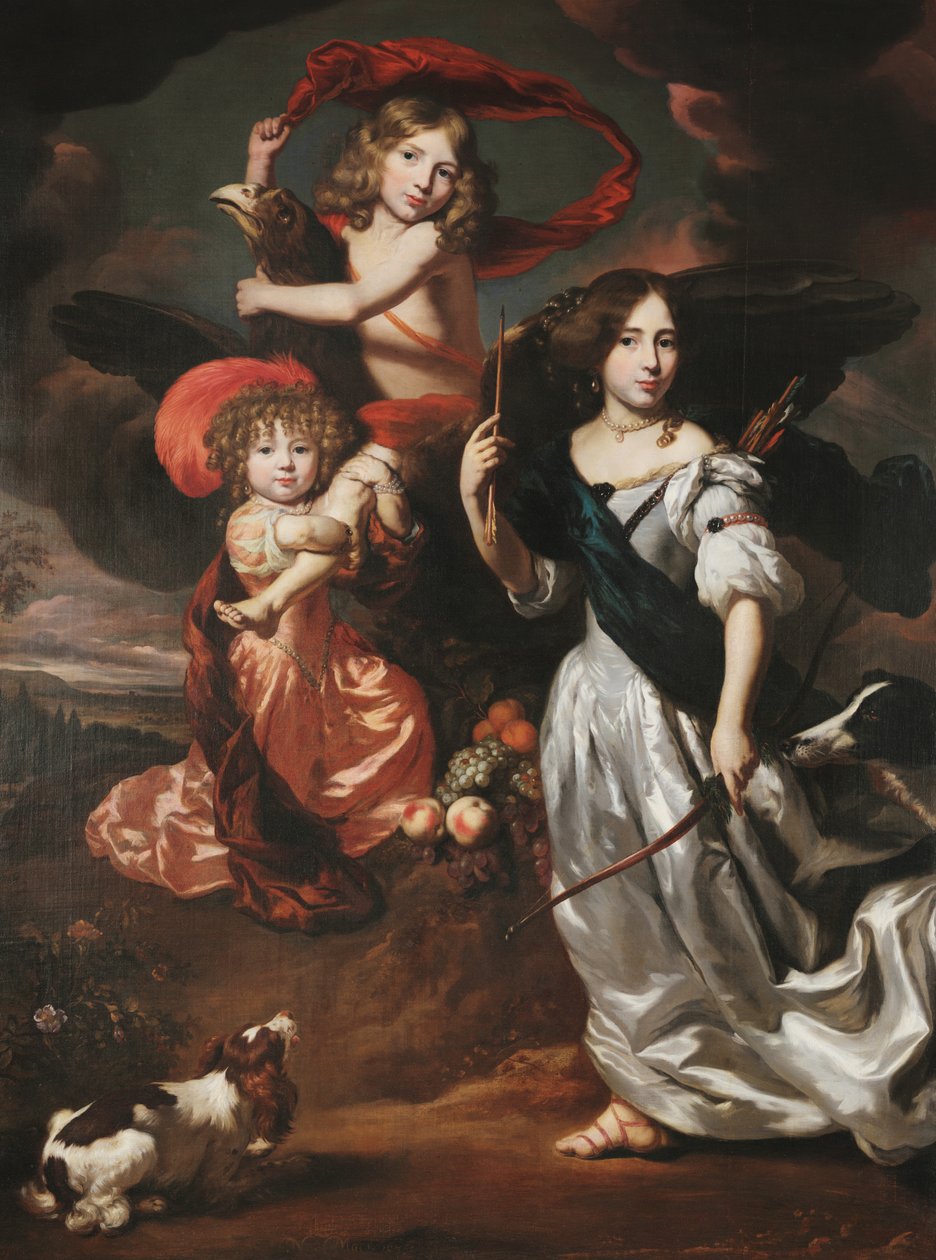 Ritratto di tre bambini come Cerere, Ganimede e Diana da Nicolaes Maes