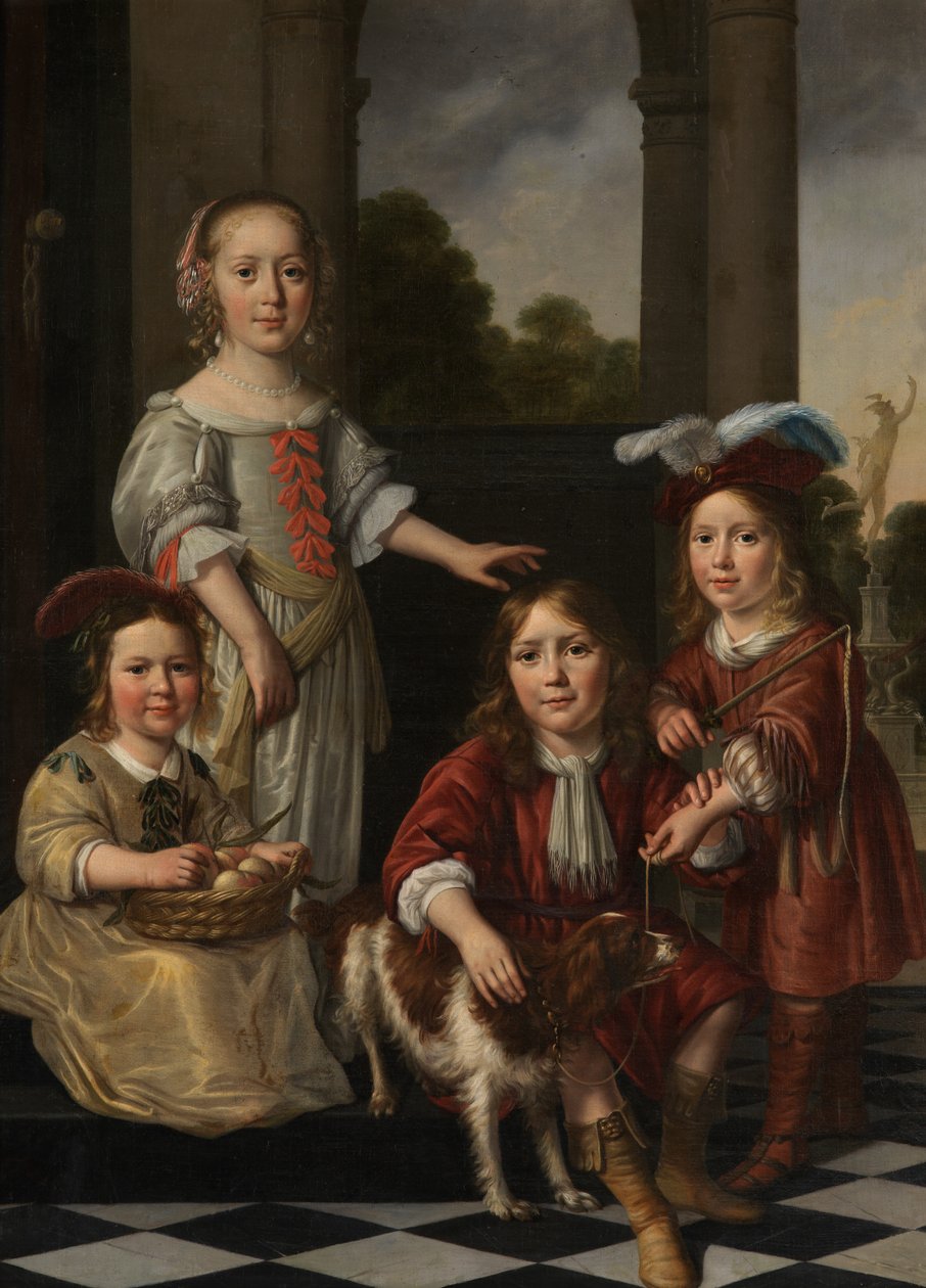 Ritratto di quattro bambini da Nicolaes Maes