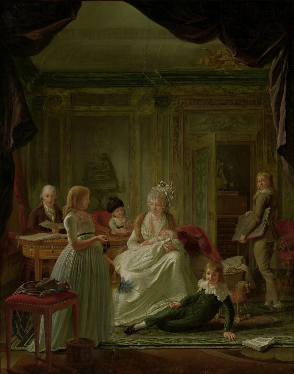 Ritratto di Aernout van Beeftingh, sua moglie Jacoba Maria Boon e i loro figli da Nicolaes Muys