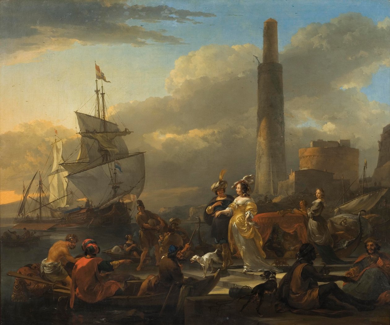Scena di porto da Nicolaes Pietersz. Berchem