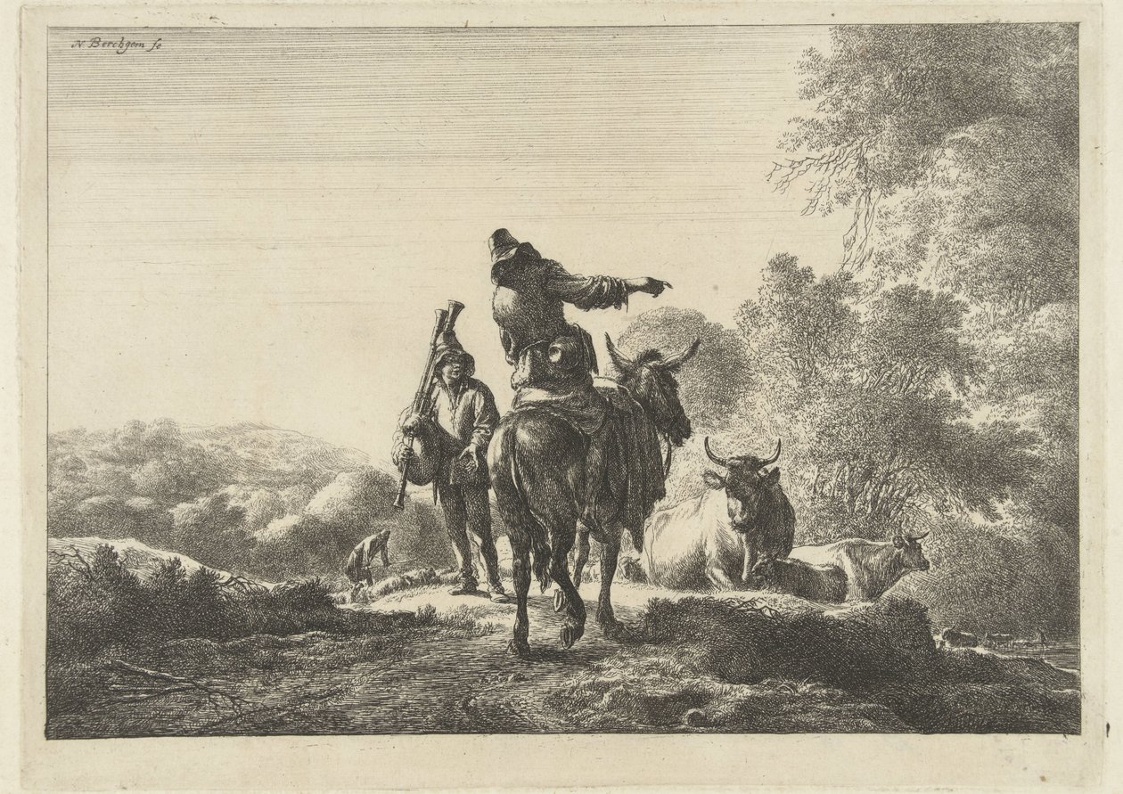 Suonatore di cornamusa da Nicolaes Pietersz Berchem