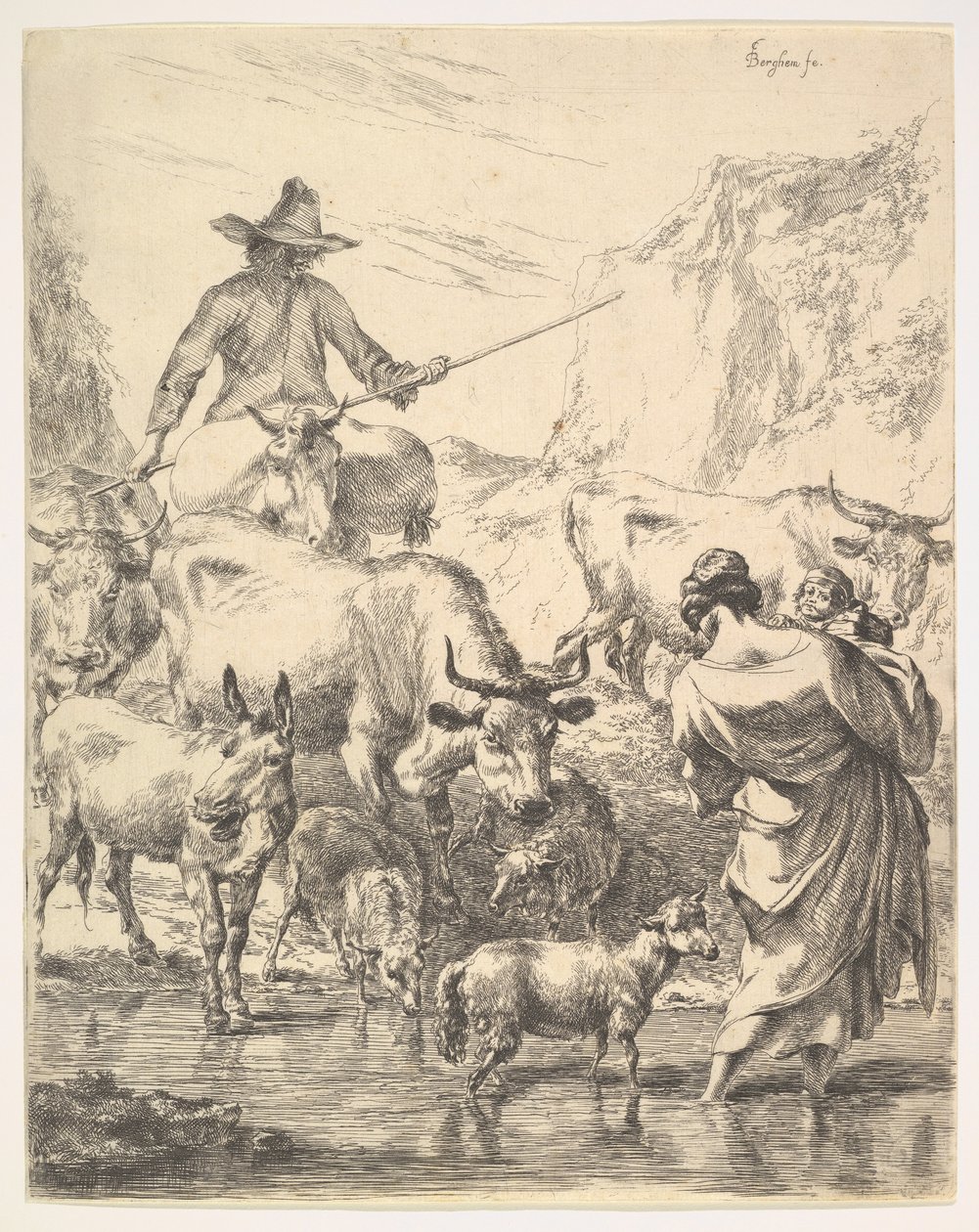 Il Gregge che Attraversa il Ruscello da Nicolaes Pietersz. Berchem