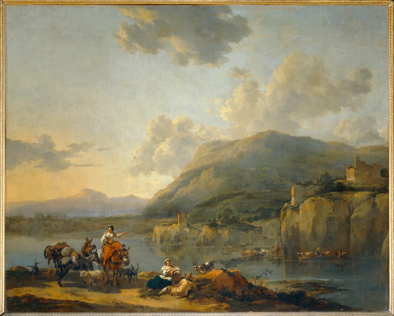 Mulattiera nei pressi di un guado - Una mulattiera supera un guado ... da Nicolaes Pietersz. Berchem