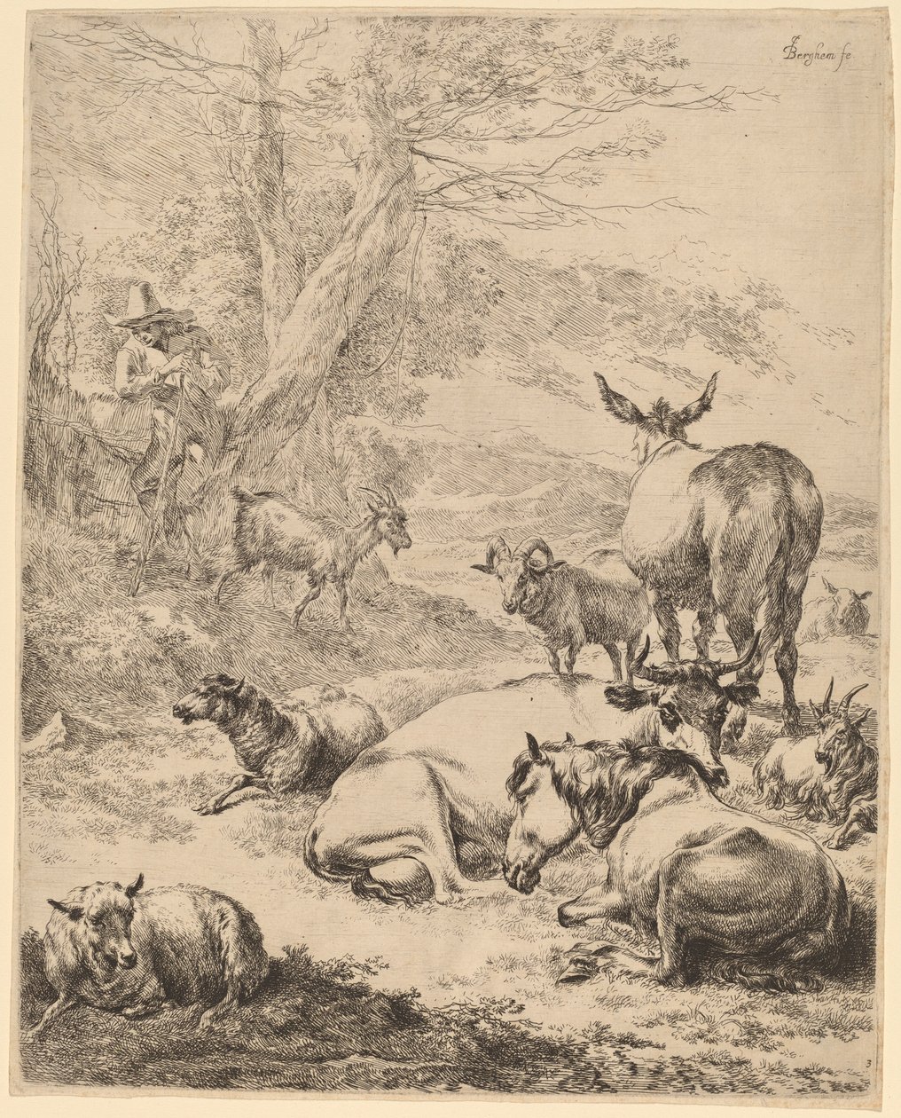 Mandria a riposo da Nicolaes Pietersz Berchem