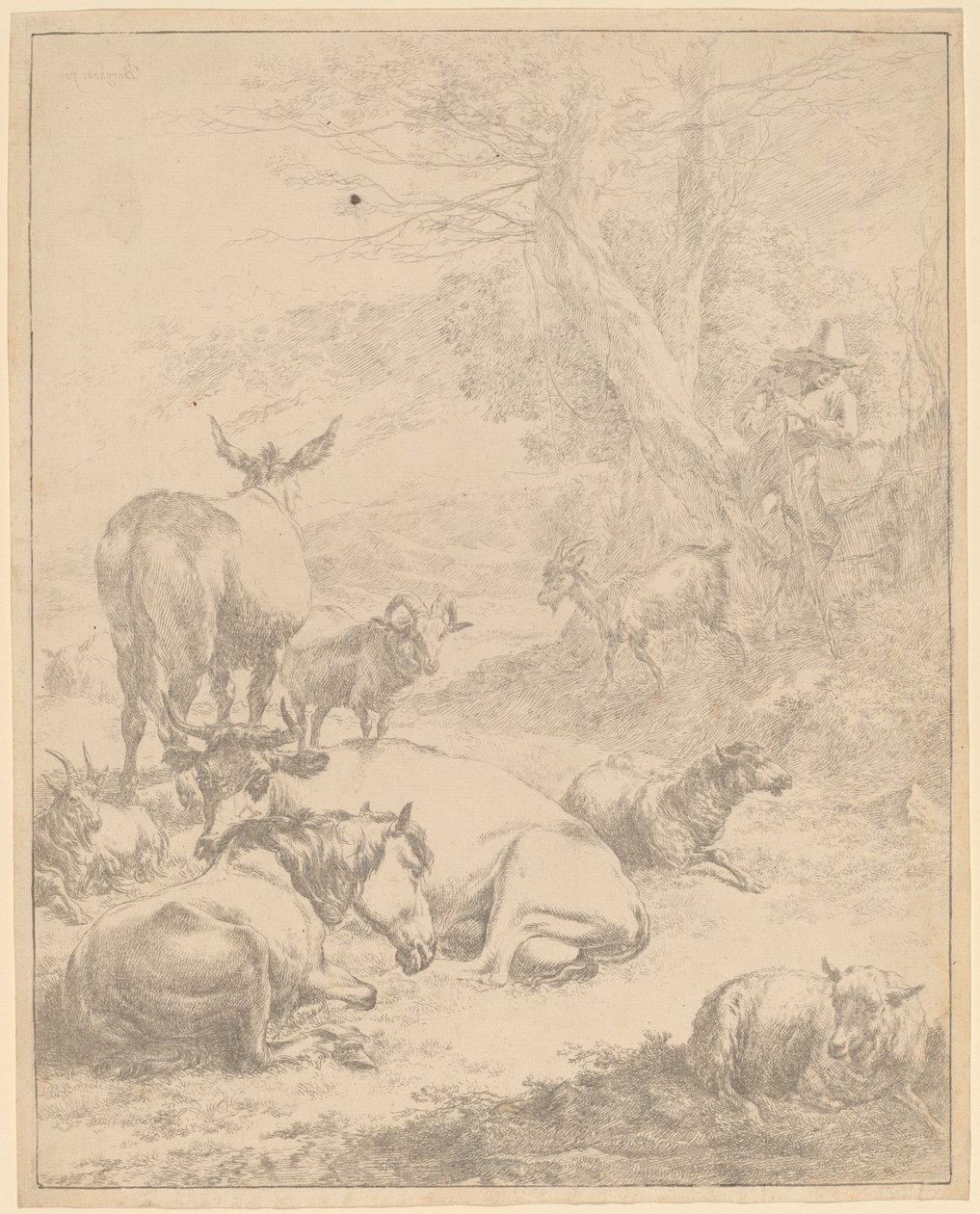 Mandria a riposo da Nicolaes Pietersz Berchem